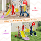 Neekoy 6-In-1 Toddler Slide And Swing Set For Kids, Toddler Swing With Basketball Hoop, Suitable For Outdoor Indoor Playground F