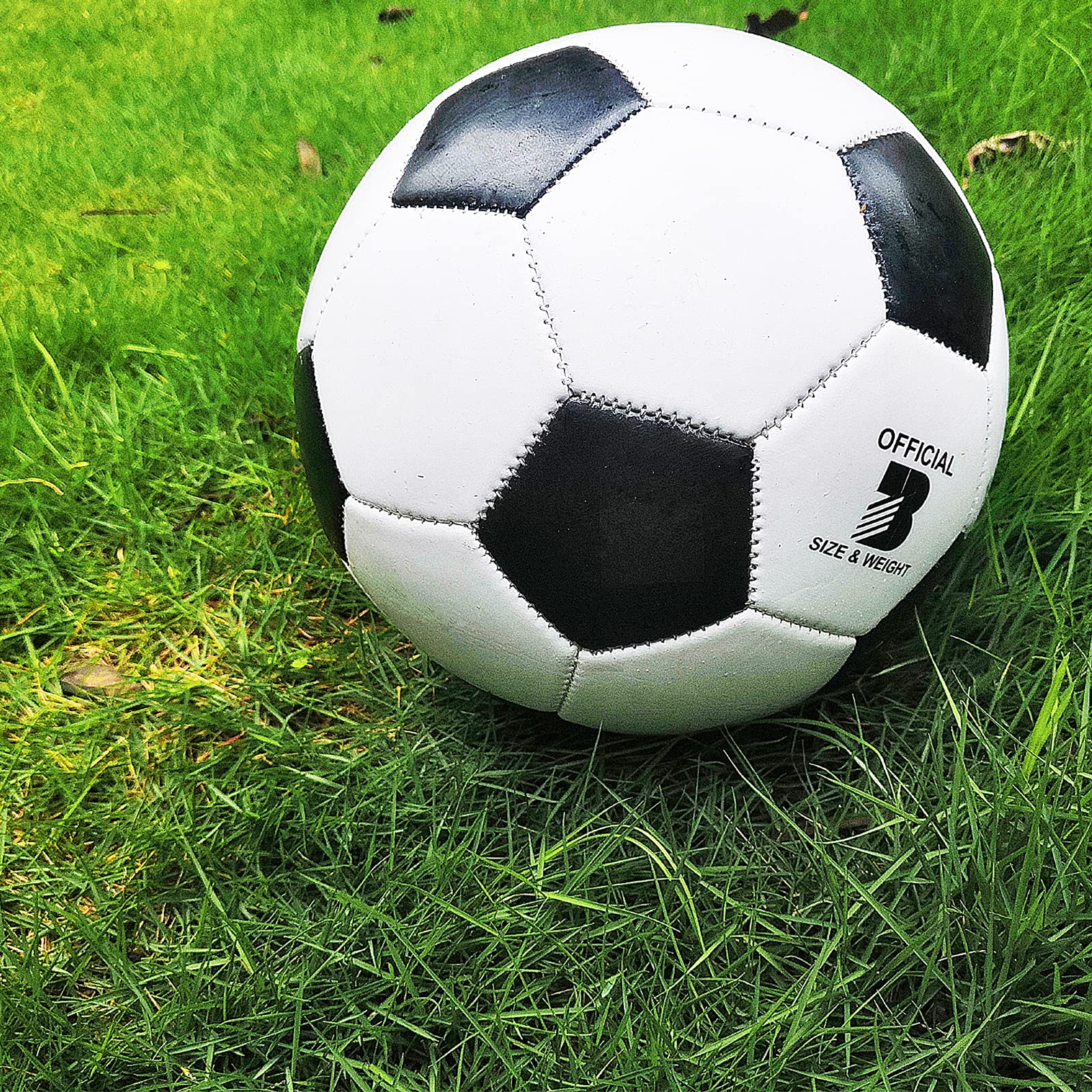 Spdtech Soccer Ball Size 3 With Pump Needle Classic White Black Thicker Pu Tight Weaved Suitable For Kids Toddler Boy Trainning