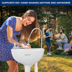Serenelife Portable Camping Sink W/Towel Holder & Soap Dispenser-19L Water Capacity Hand Wash Basin Stand W/Rolling Wheels-For O