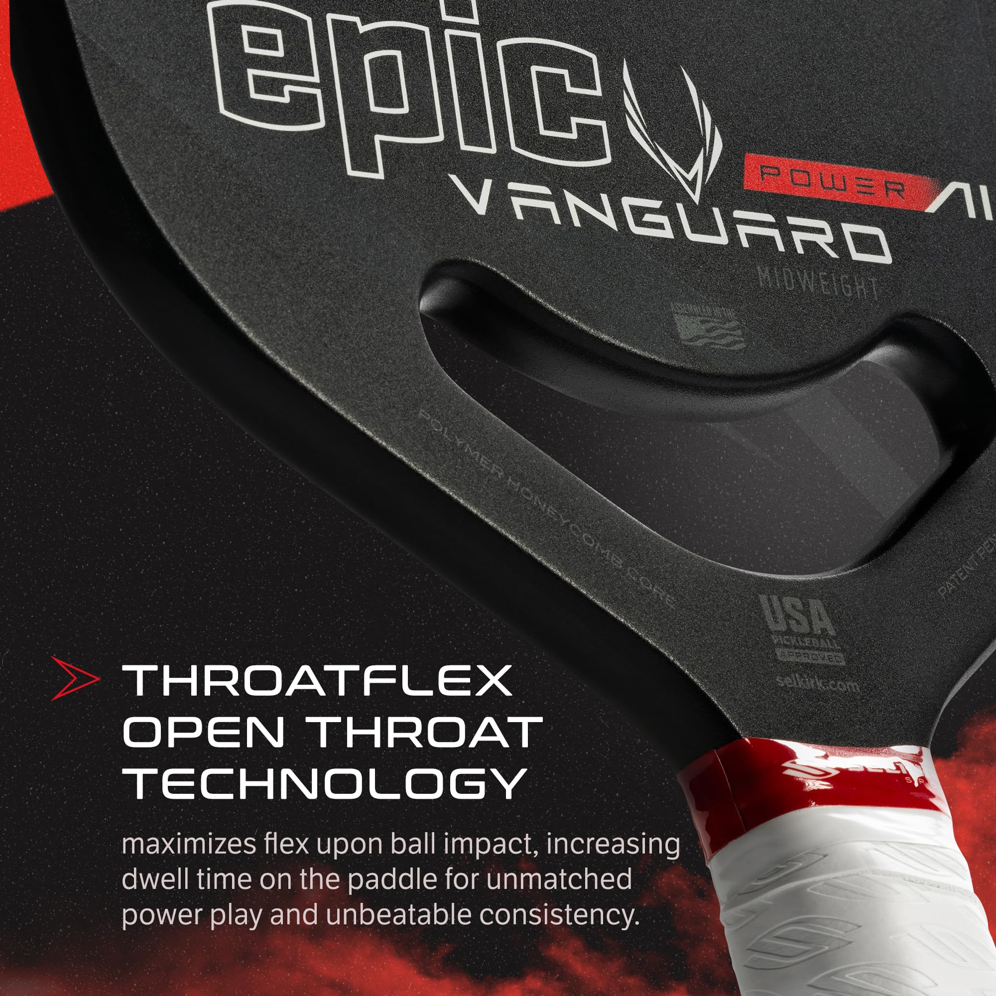 Selkirk Vanguard Power Air Pickleball Paddles | Carbon Fiber Pickleball Paddle | 360 Proto Molding & Flexfoam Perimeter | Design