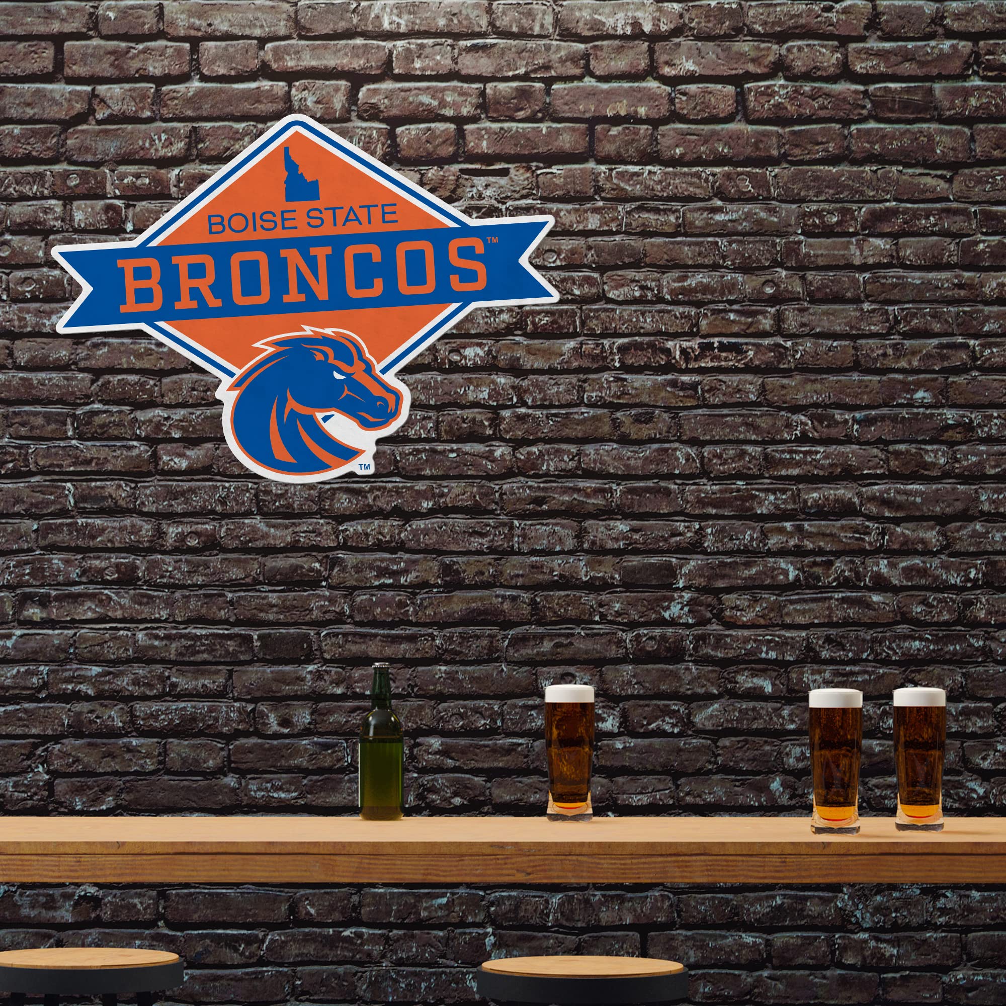 Rico Industries Ncaa Boise State Broncos Diamond Shape Cut Pennant - Home And Living Room D  Cor - Soft Felt Ez To Hang