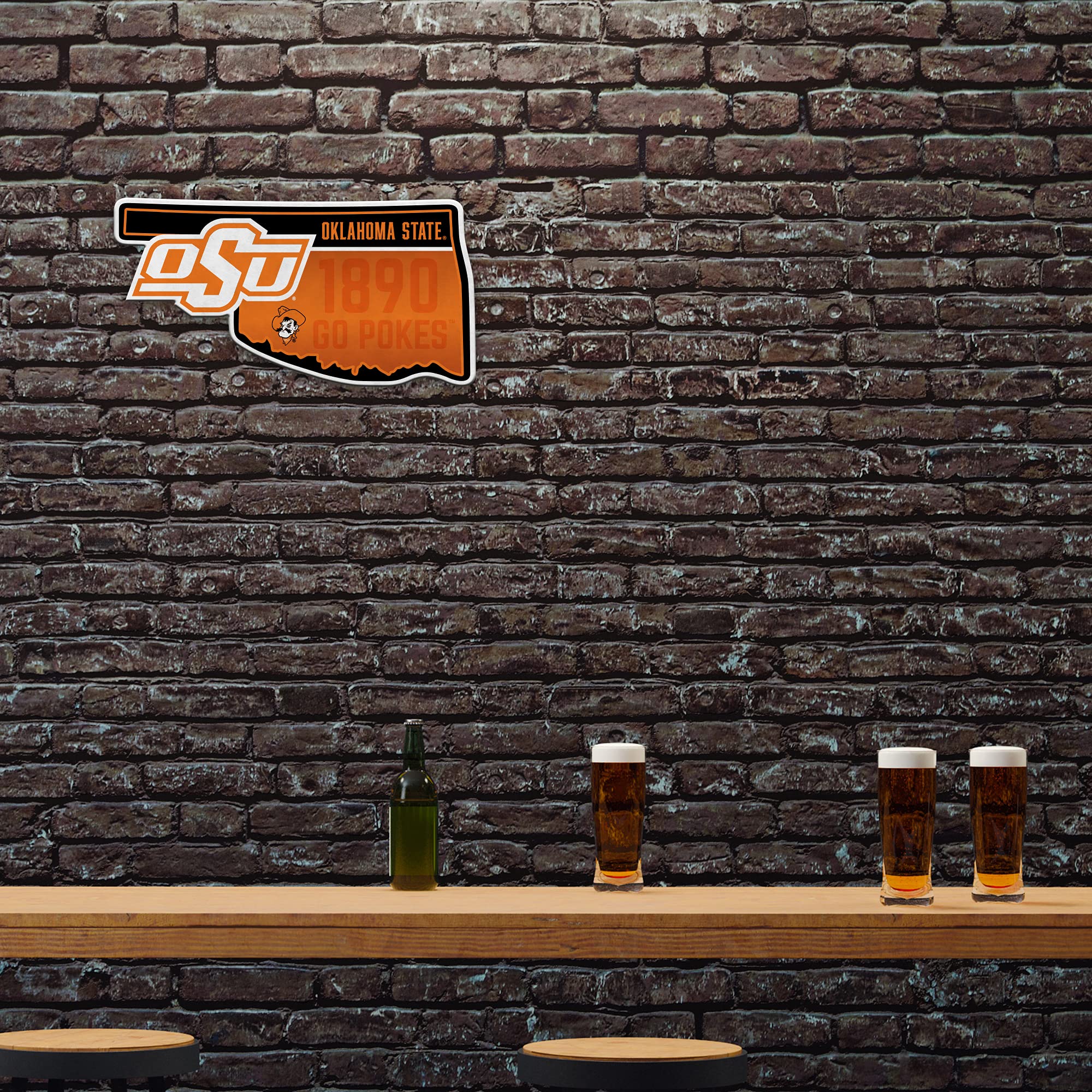 Rico Industries Ncaa Oklahoma State Cowboys State Shape Shape Cut Pennant - Home And Living Room D  Cor - Soft Felt Ez To Hang