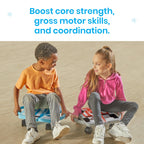 hand2mind Blue Plane Glider Scooter Board, Floor Scooter Board, Gross Motor Toys, Kids Exercise & Physical Education Equipment,