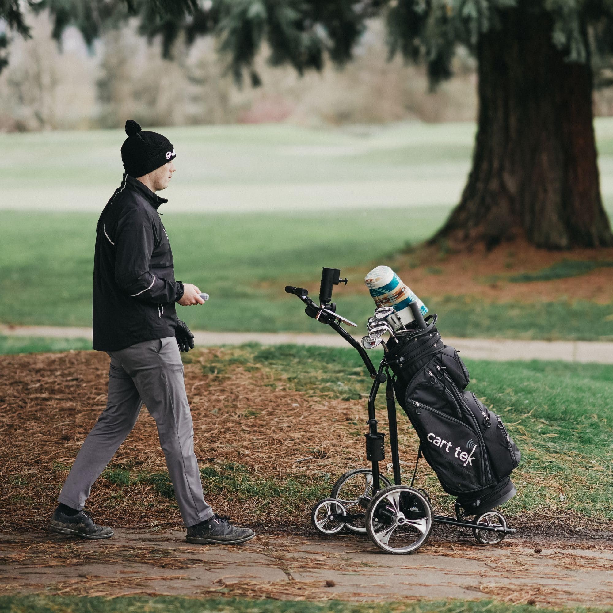 Cart-Tek Yellowstone Electric Golf Caddie Silver Lithium Battery Electric Golf Caddy W/Free Accessory Bundle! Let Be Your Caddy!