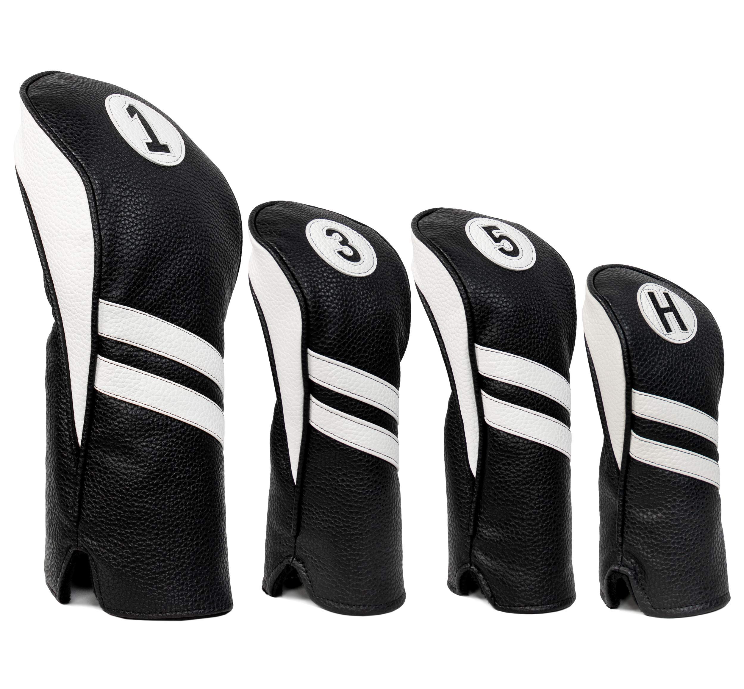 Proactive Sports Vintage Golf Club Head Covers For Driver, Fairway Woods, And Hybrid (1,3,5,H) | Headcovers Fit Up To 460Cc | Cl