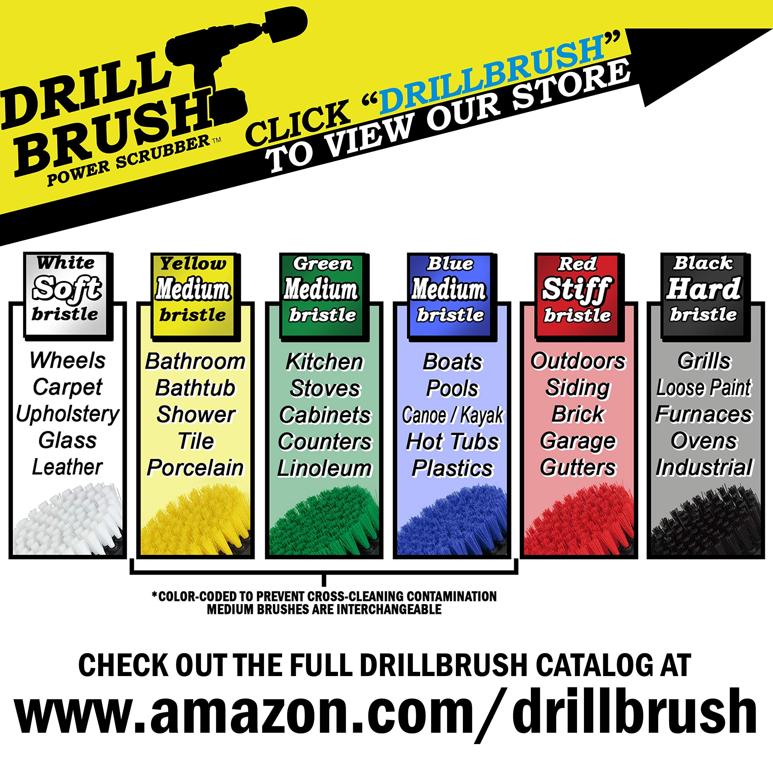 Drill Brush Boat Accessories - Kayak Cleaning Kit - Boat Drill Brush Set - Marine Scrub Brush Attachment For Drill - Rotary Clea
