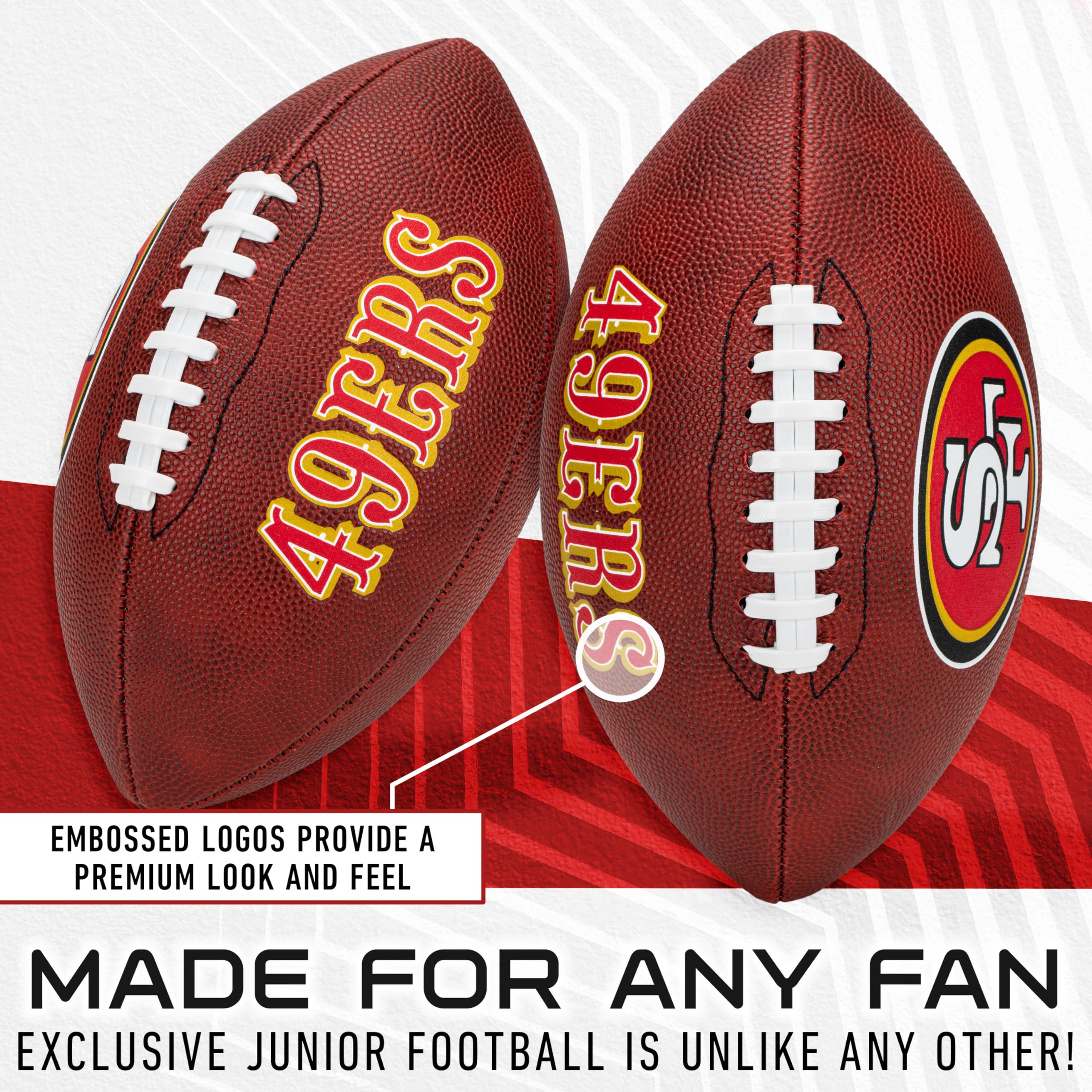 Franklin Sports Nfl San Francisco 49Ers Football - Youth Junior Size Football For Kids - Official Nfl Team Logo + Colors Youth B