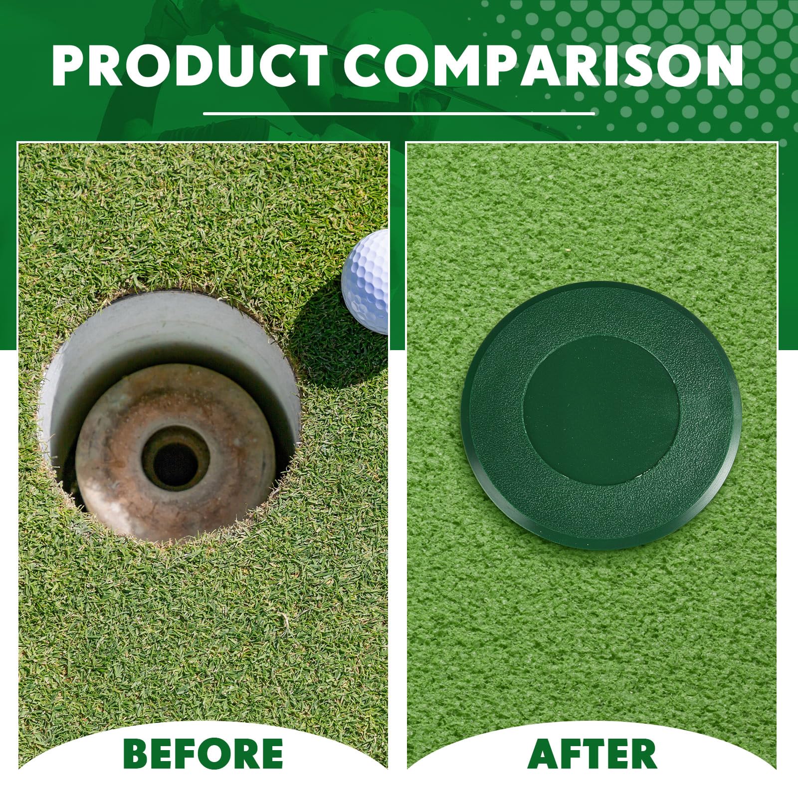 Glimin Golf Cup Cover Golf Hole Putting Green Cup Golf Practice Training Aids Hole Covers For Yard Garden Backyard Game Ball Out