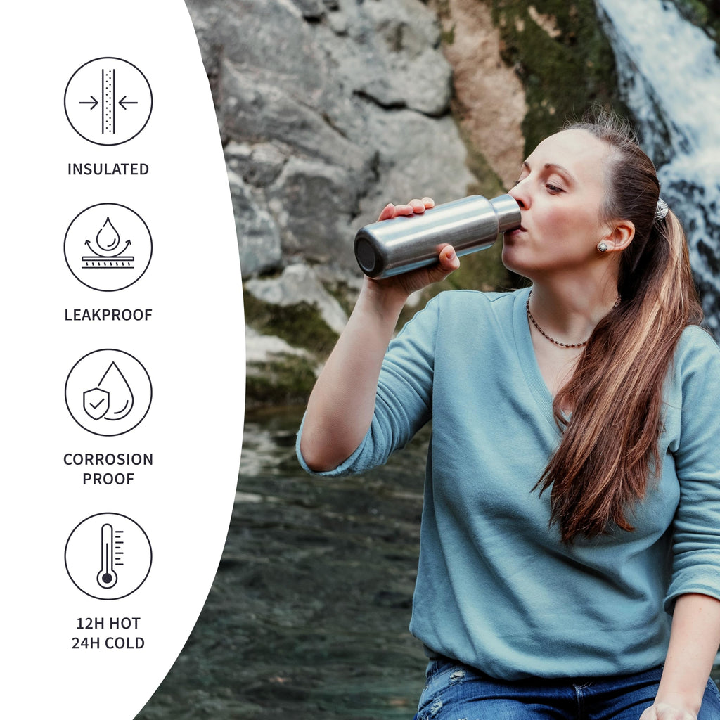 Bambaw 12 Oz Insulated Water Bottle  Travel Water Bottle  Water Bottle Stainless Steel  Metal Water Bottle  Small Water Bottle