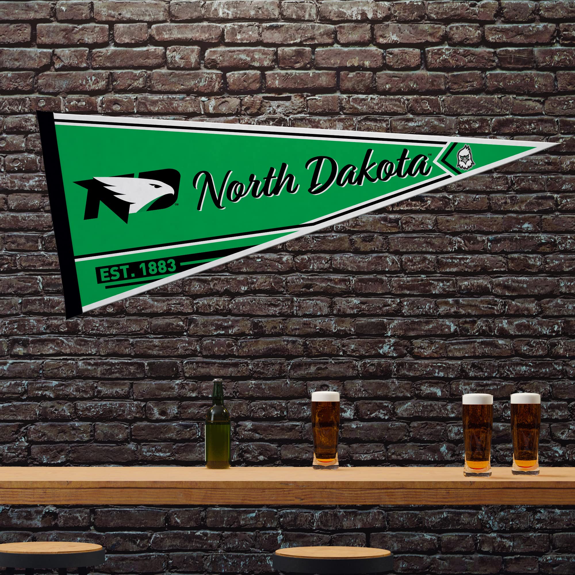 Rico Industries Ncaa North Dakota Fighting Hawks Classic 12'' X 30'' Felt Wall D  Cor Pennant - Great For Home/Bed Room/Man Cave