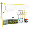Franklin Sports Family Volleyball & Badminton Combo Set - Portable Backyard + Beach Volleyball + Badminton Net - Volleyball, Rac
