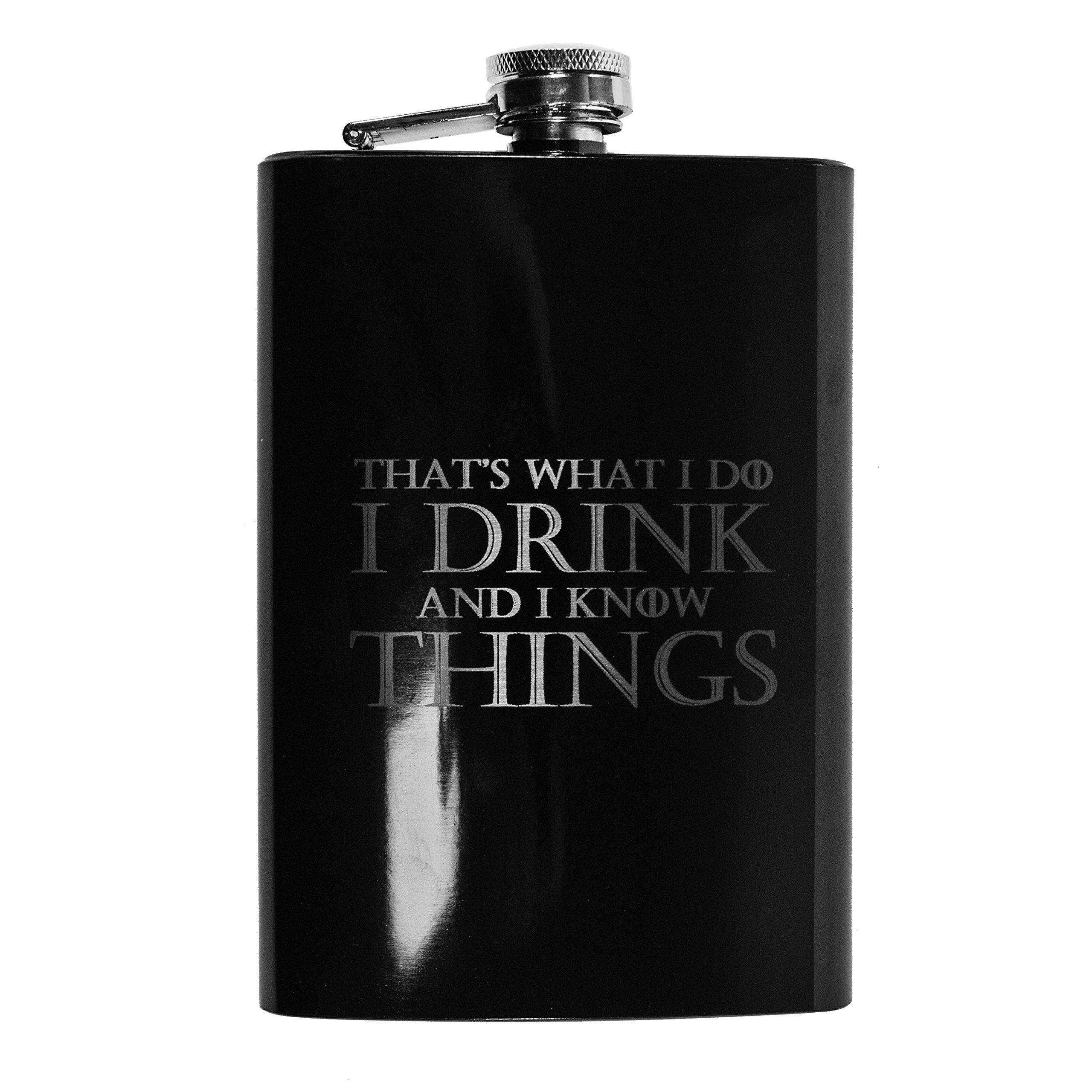 8oz BLACK That's What I Do Flask