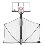 Silverback Basketball Yard Guard Defensive Net System Rebounder With Foldable Net And Arms Into Pole , White/Black, Large
