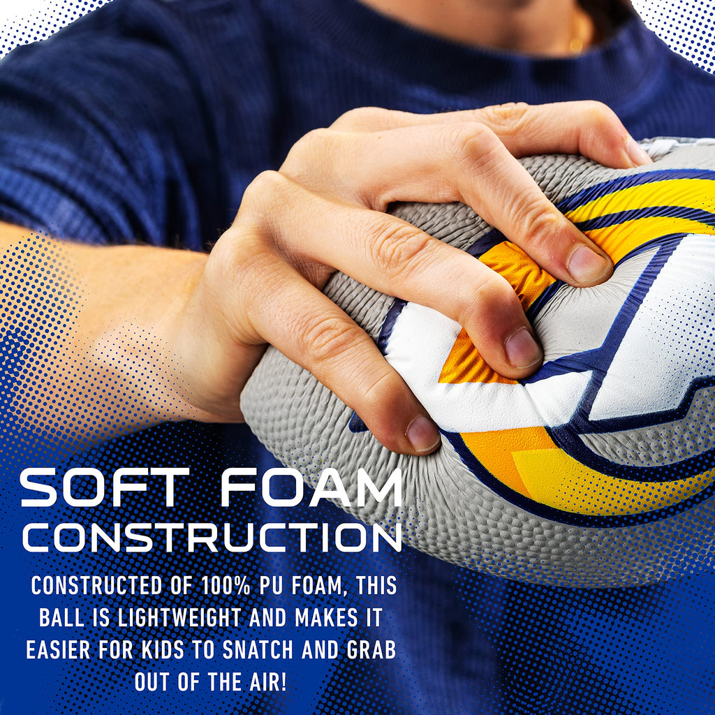 Franklin Sports Nfl Los Angeles Rams Football - Kids Foam Football - Soft Football - Mini Size - Perfect For Gameday - 8.5'' 3D