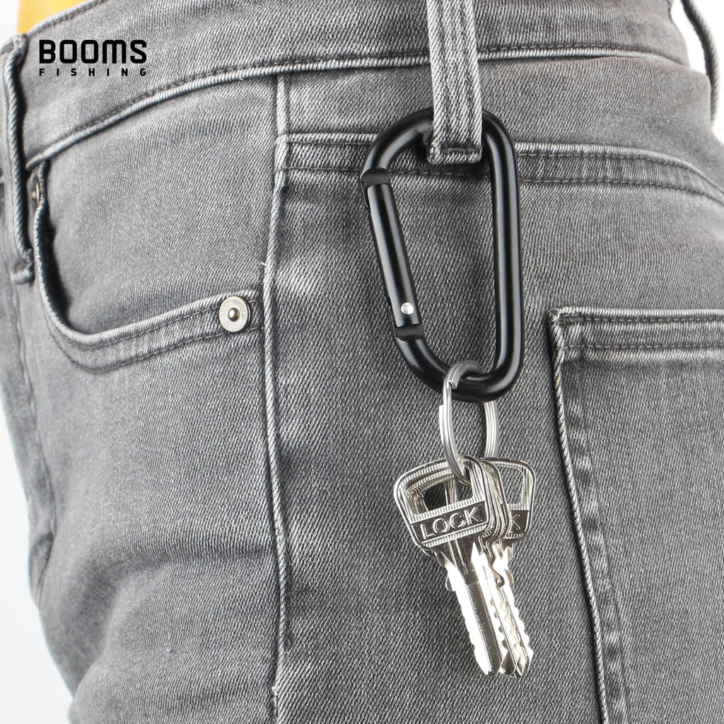 Booms Fishing Cc2 Black Carabiner Clip, 3 '' Large Carabiner Keychain, Multi-Use Aluminium D Ring Caribeener Clips, 10 Pack Blac