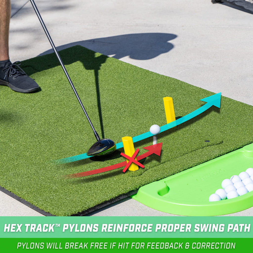 Gosports 5 Ft X 4 Ft Pro Golf Practice Hitting Mat, Includes 5 Interchangeable Inserts For The Ultimate At-Home Instruction