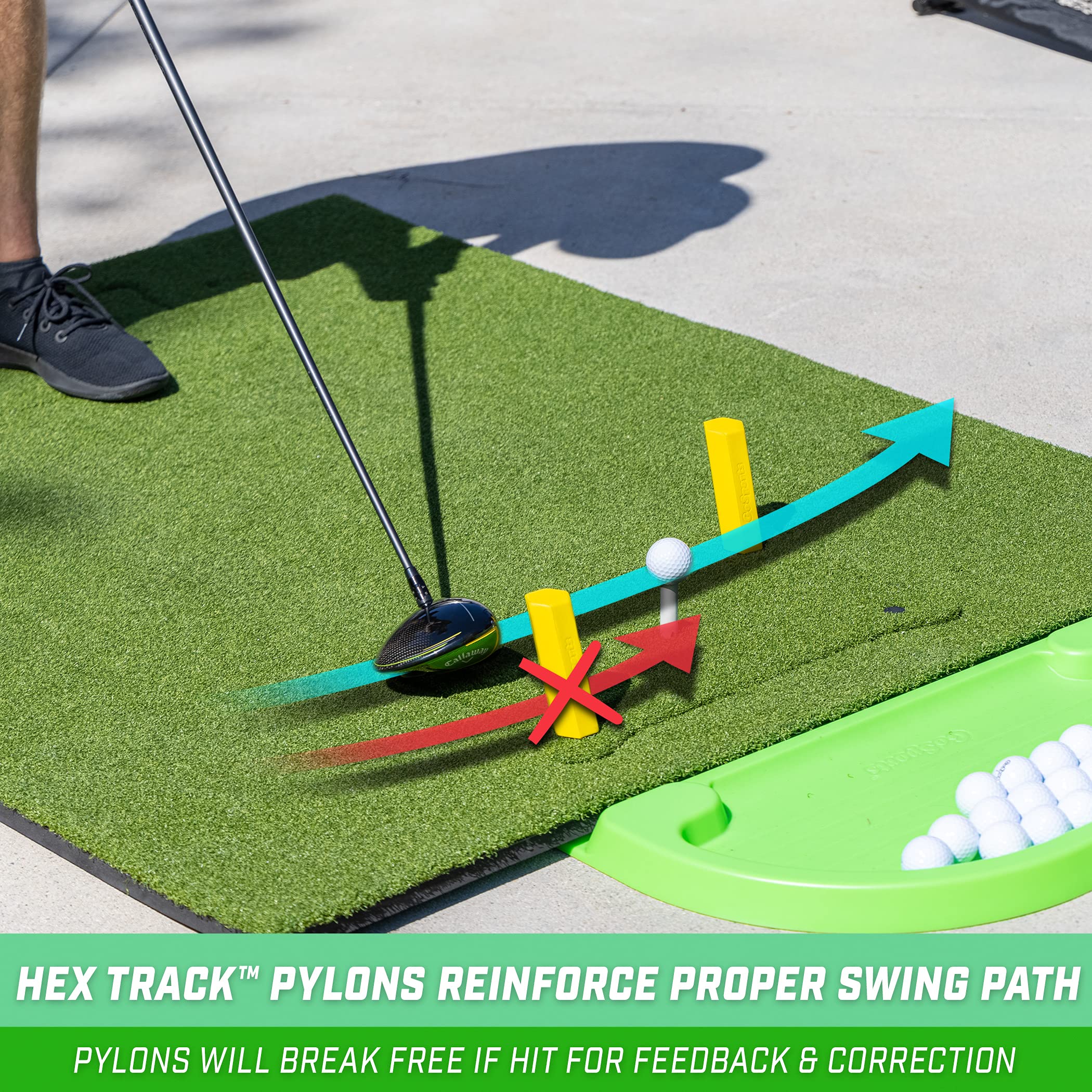 Gosports 5 Ft X 4 Ft Pro Golf Practice Hitting Mat, Includes 5 Interchangeable Inserts For The Ultimate At-Home Instruction