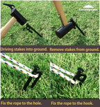 Campingmoon 8Pcs Carbon Steel S45C Black Coating Tent Stake For Hard Ground (? 7.87-Inch 8Pcs Set?)
