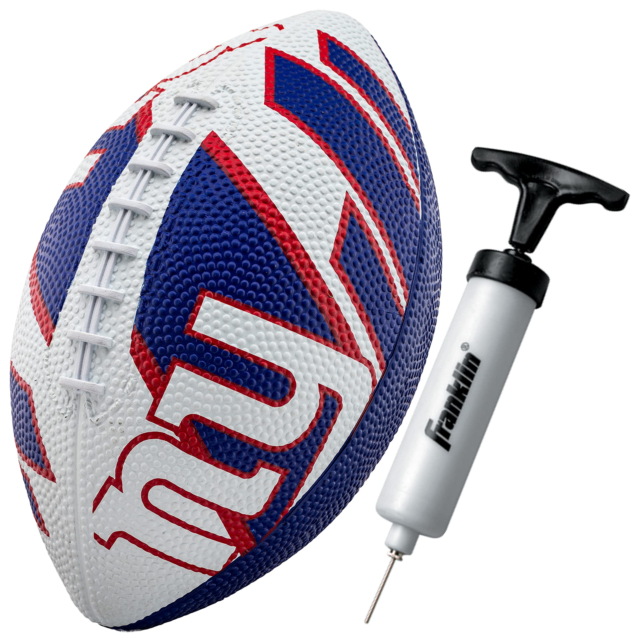 Franklin Sports Nfl New York Giants Football - Youth Football - Mini 8.5'' Rubber Ball - Perfect For Kids - Team Logos And Color