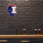 Rico Industries Ncaa Illinois Fighting Illini State Shape Shape Cut Pennant - Home And Living Room D  Cor - Soft Felt Ez To Hang