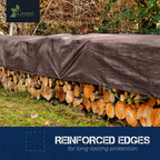 Tarp Cover Brown/Silver Heavy Duty Thick Material Water Proof Tear Proof Uv Resistant Reinforced Edges Boat Tent Rv Or Pool Cove