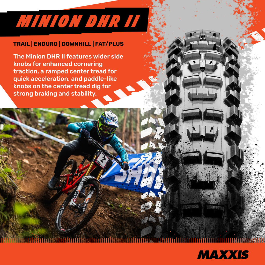Maxxis Minion Dhr Ii Exo/Tr Tire - 27.5 Plus Dual Compound/Exo/Tr, 27.5X2.8