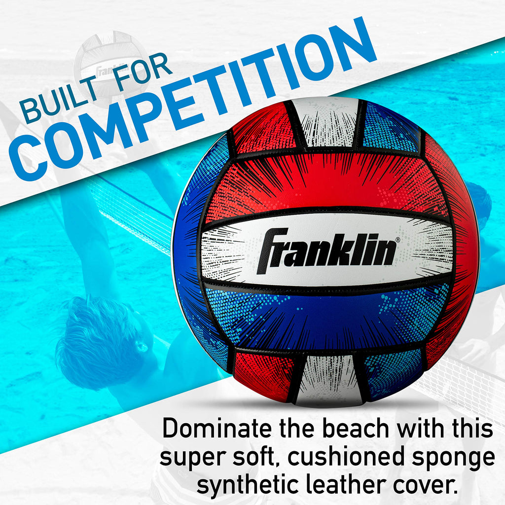 Franklin Sports Blast Outdoor + Beach Volleyball - Cushioned Ball Set Great For Backyard And Beach - Air Pump Included