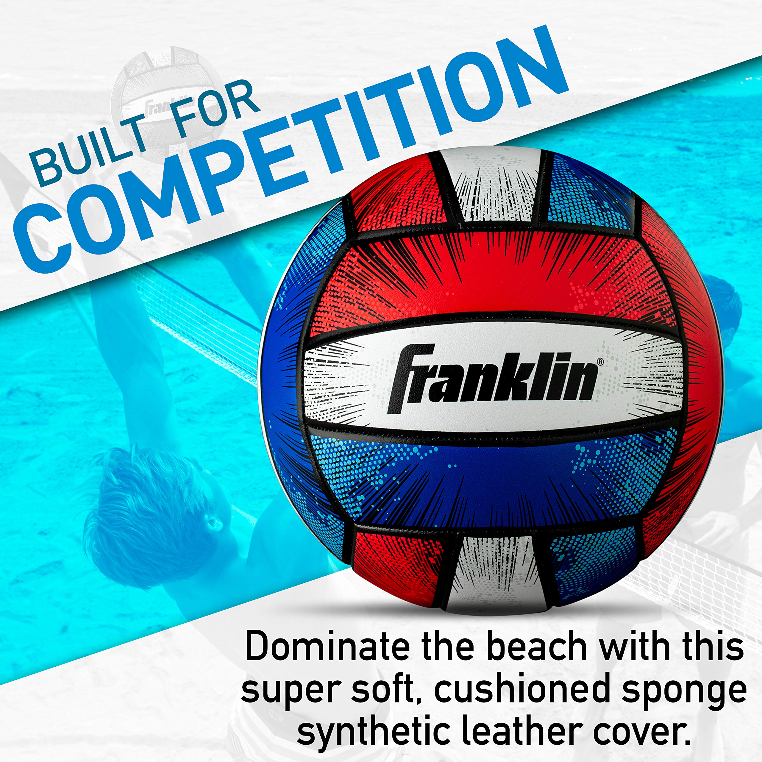 Franklin Sports Blast Outdoor + Beach Volleyball - Cushioned Ball Set Great For Backyard And Beach - Air Pump Included
