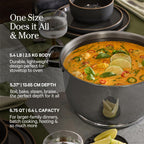 Our Place Titanium Perfect Pot Pro - 6.75 Qt No-Coating Nonstick Stock Pot | Tri-Ply Titanium & Stainless Steel | Oven-Safe Up T