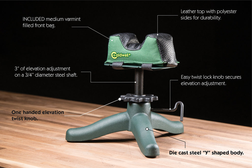 Caldwell The Rock Jr. With Durable Construction And Elevation Adjustments For Range, Sight In And Precision Shooting