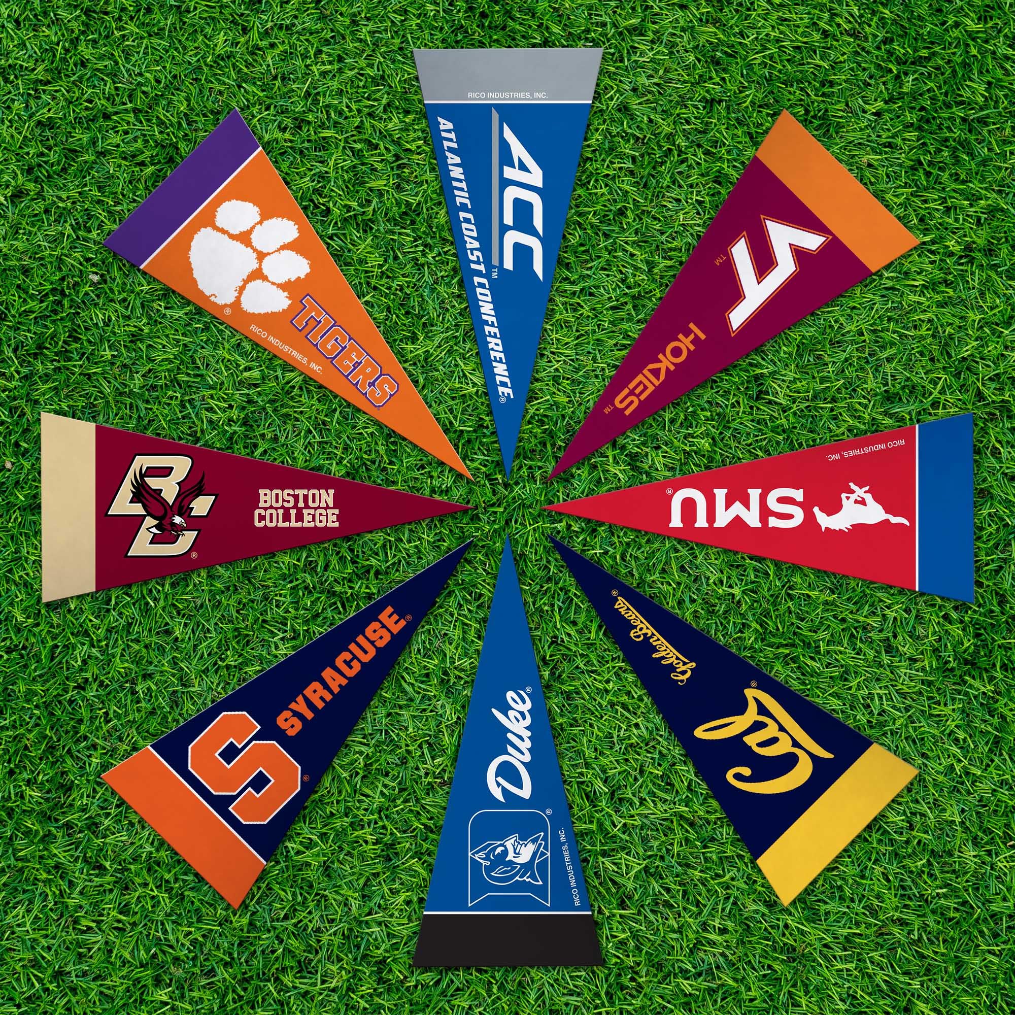Rico Industries Ncaa Acc Complete 4'' X 9'' Felt Mini Pennant League Set (Includes All Teams)