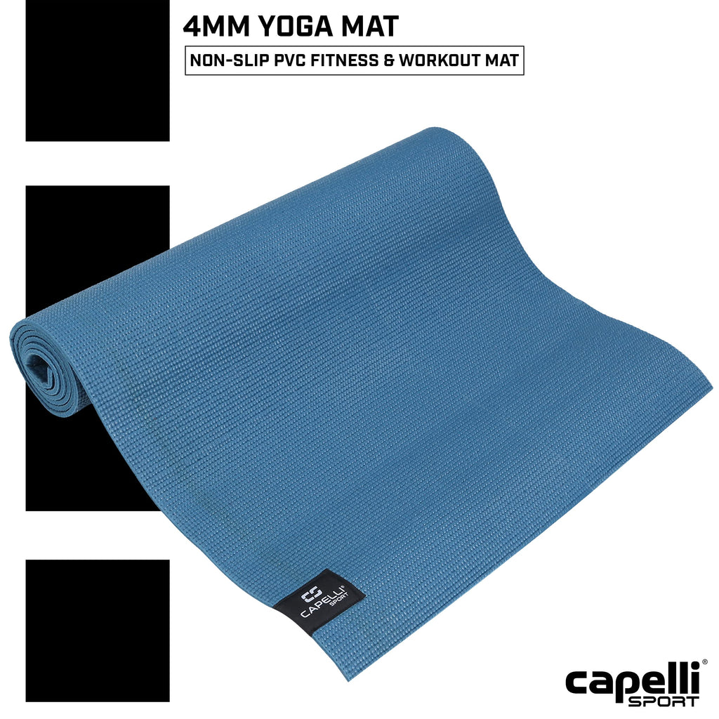 Capelli Sport Yoga Mat Non Slip All Purpose Pvc Memory Foam Fitness And Workout Mat Blue 7 Mm