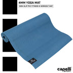 Capelli Sport Yoga Mat Non Slip All Purpose Pvc Memory Foam Fitness And Workout Mat Blue 7 Mm