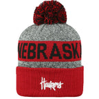 Top Of The World Ncaa Arctic Striped Cuffed Knit Pom Beanie Hat-Nebraska Cornhuskers