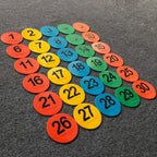 Eco Walker 4Inch Mini Floor Spot Markers For Classroom Preschool And Kindergarten (Set Of 20Pcs) (Number 1-30)