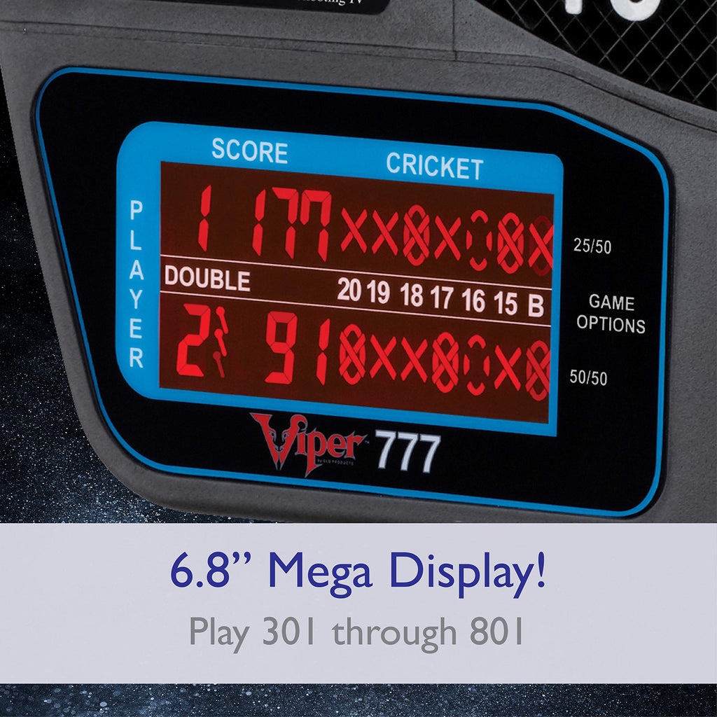 Viper By Gld Products 777 Electronic Dartboard Sport Size Over 40 Games Auto-Scoring Lcd Cricket Display Impact-Tough Target For