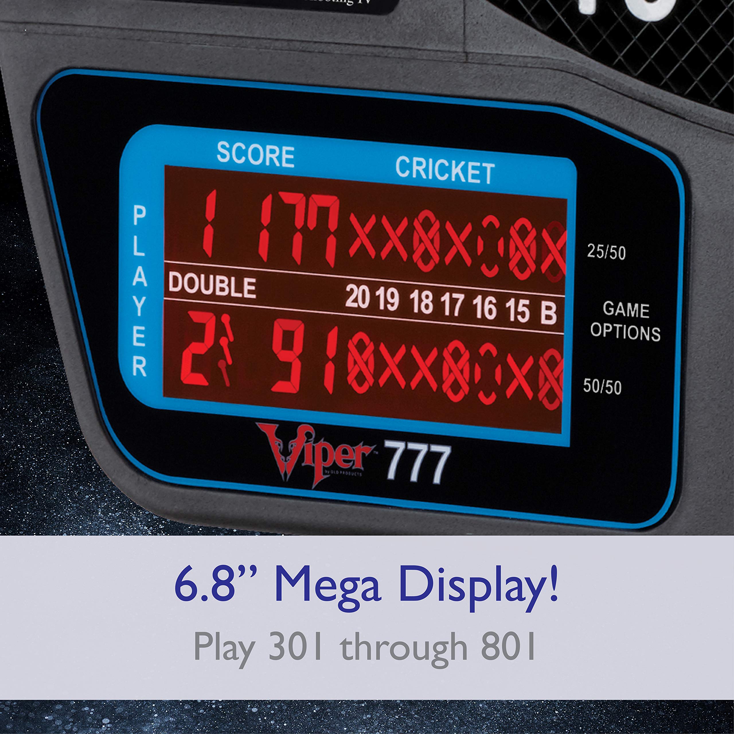 Viper By Gld Products 777 Electronic Dartboard Sport Size Over 40 Games Auto-Scoring Lcd Cricket Display Impact-Tough Target For