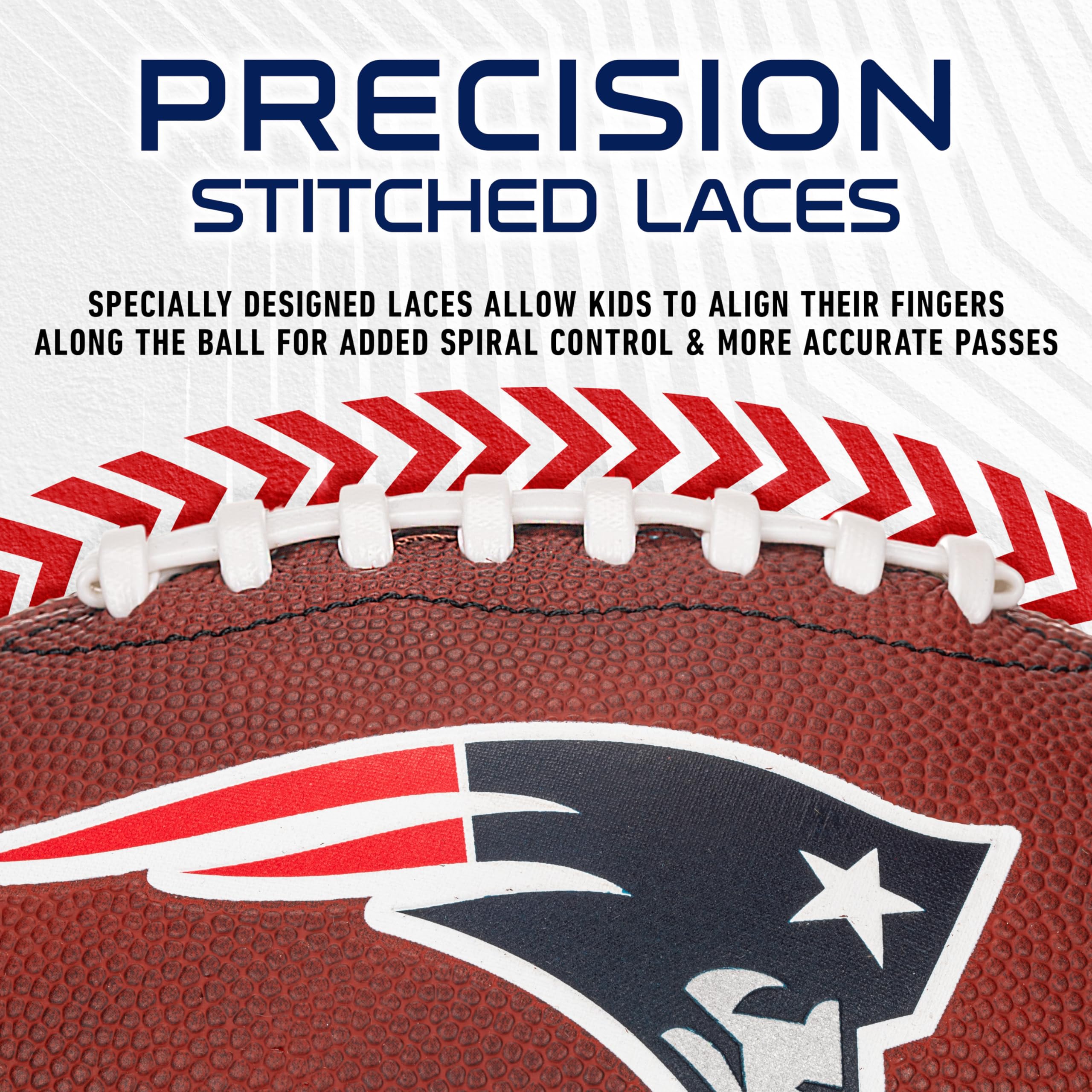 Franklin Sports Nfl New England Patriots Football - Youth Junior Size Football For Kids - Official Nfl Team Logo + Colors Youth