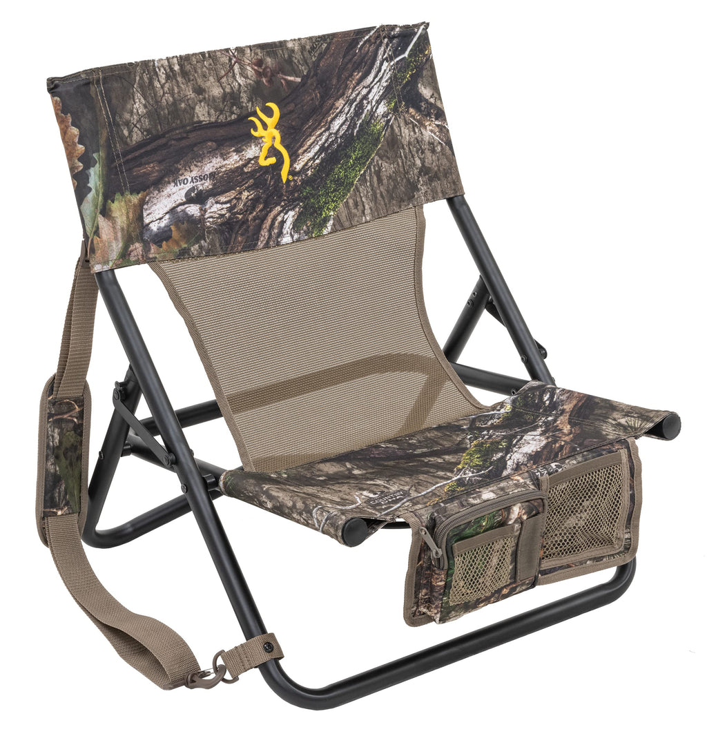 Browning Low-Profile Woodland Hunting Chair With Flat-Folding Design, Durable Steel Frame, Hanging Call Organizer Pocket, And Pa
