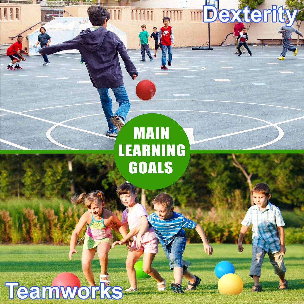 Toysopoly Playground Balls 10 Inch, 4 Variet Kickball For Kids And Adults - Bouncing Dodge Ball, Handball, Square Game For Outdo