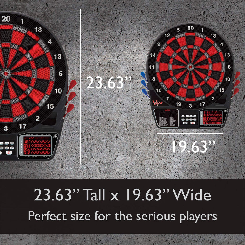 Viper 797 Electronic Dartboard, Quick Access To 301 And Countup From Button Interface, Extended Catch Ring, 11 Square Inch Score