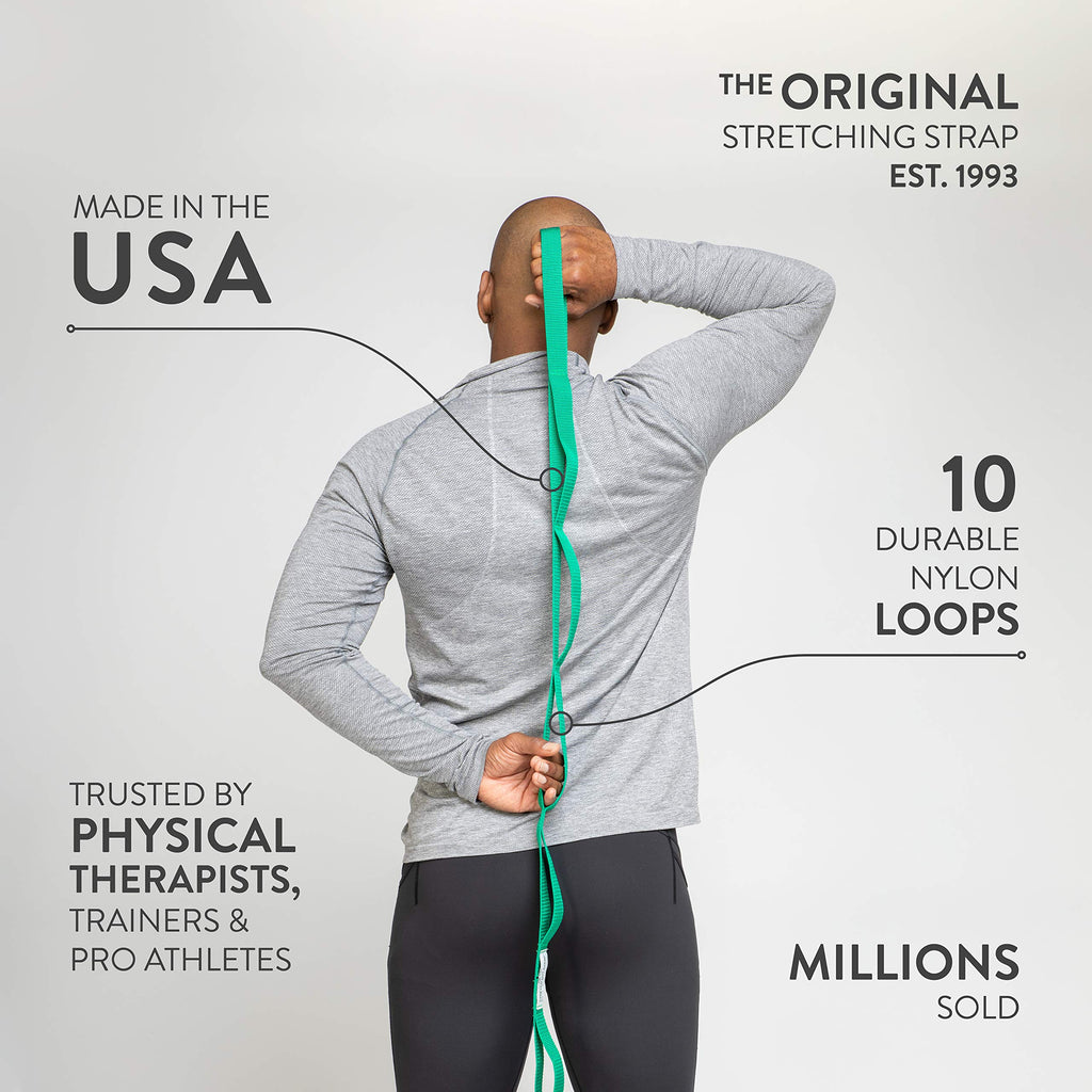 Optp The Original Stretch Out Strap With Exercise Poster, Usa Made Top Choice Stretch Out Straps For Physical Therapy, Yoga Stre