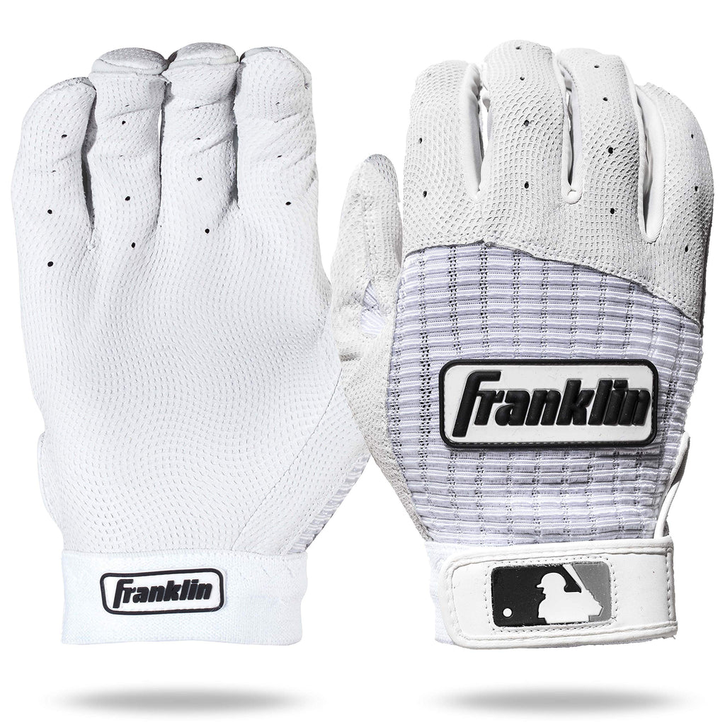 Franklin Sports Mlb Pro Classic Baseball Batting Gloves - Pearl/White - Youth Large