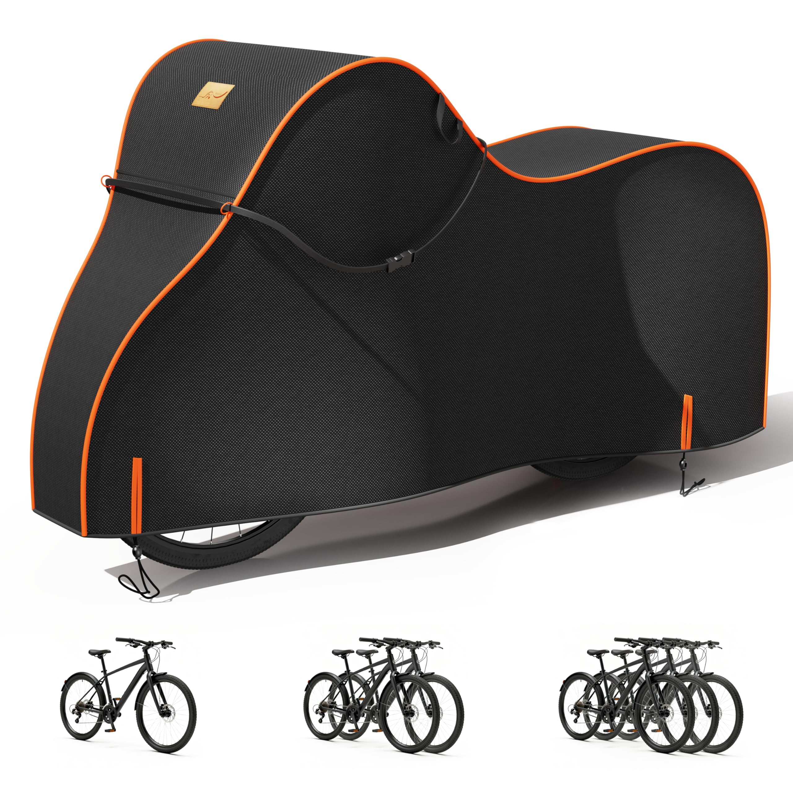 Bike Cover Waterproof Outdoor - 600D Heavy Duty Bicycle Covers for 1/2/3 Bikes - UV Rain Dust Snow Protection - Fits Road, Mount