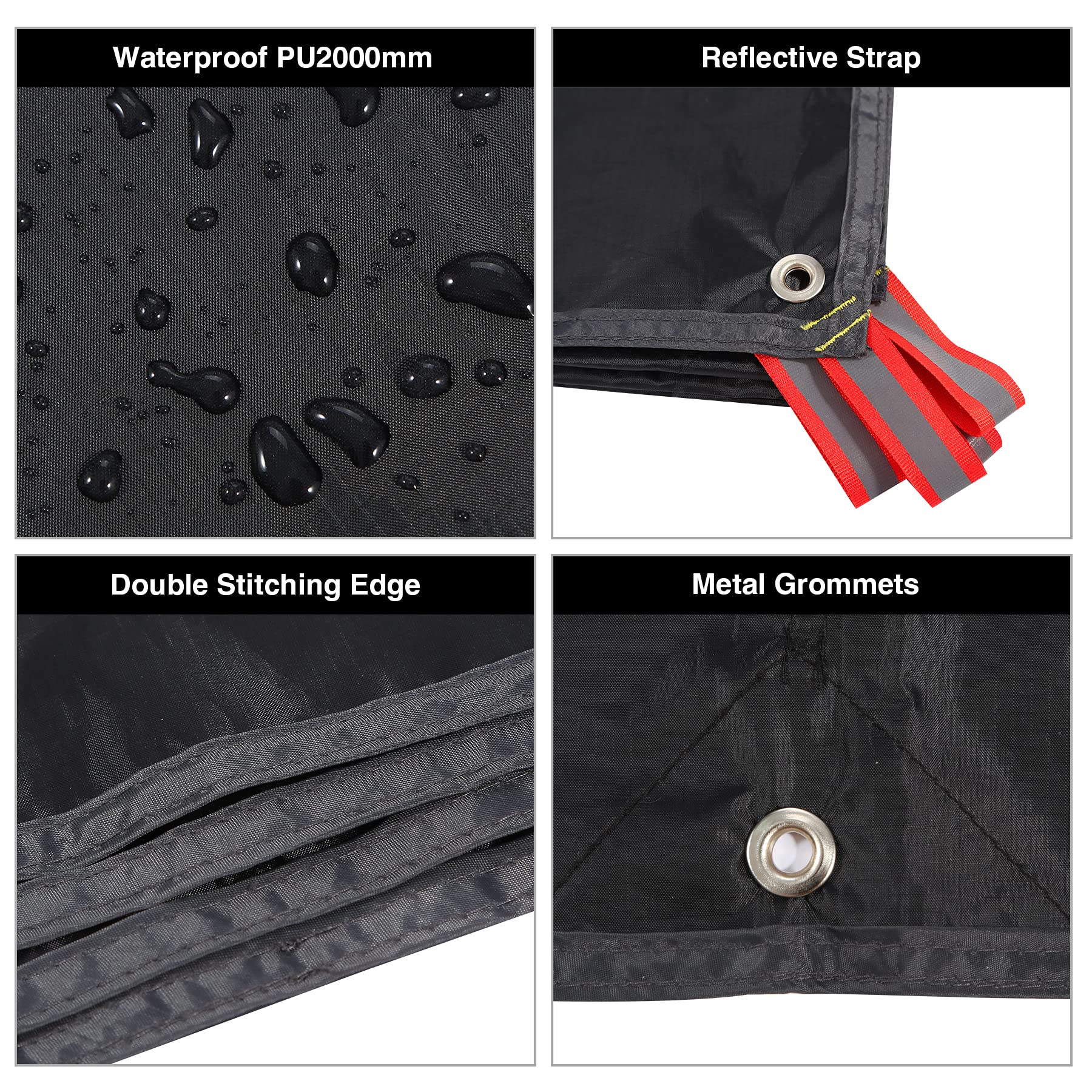 Redcamp Ultralight Tent Footprint - 95 '' X116 ' ', 4 In 1 Multifunctional Waterproof Camping Tent Tarp For Camping, Hiking And