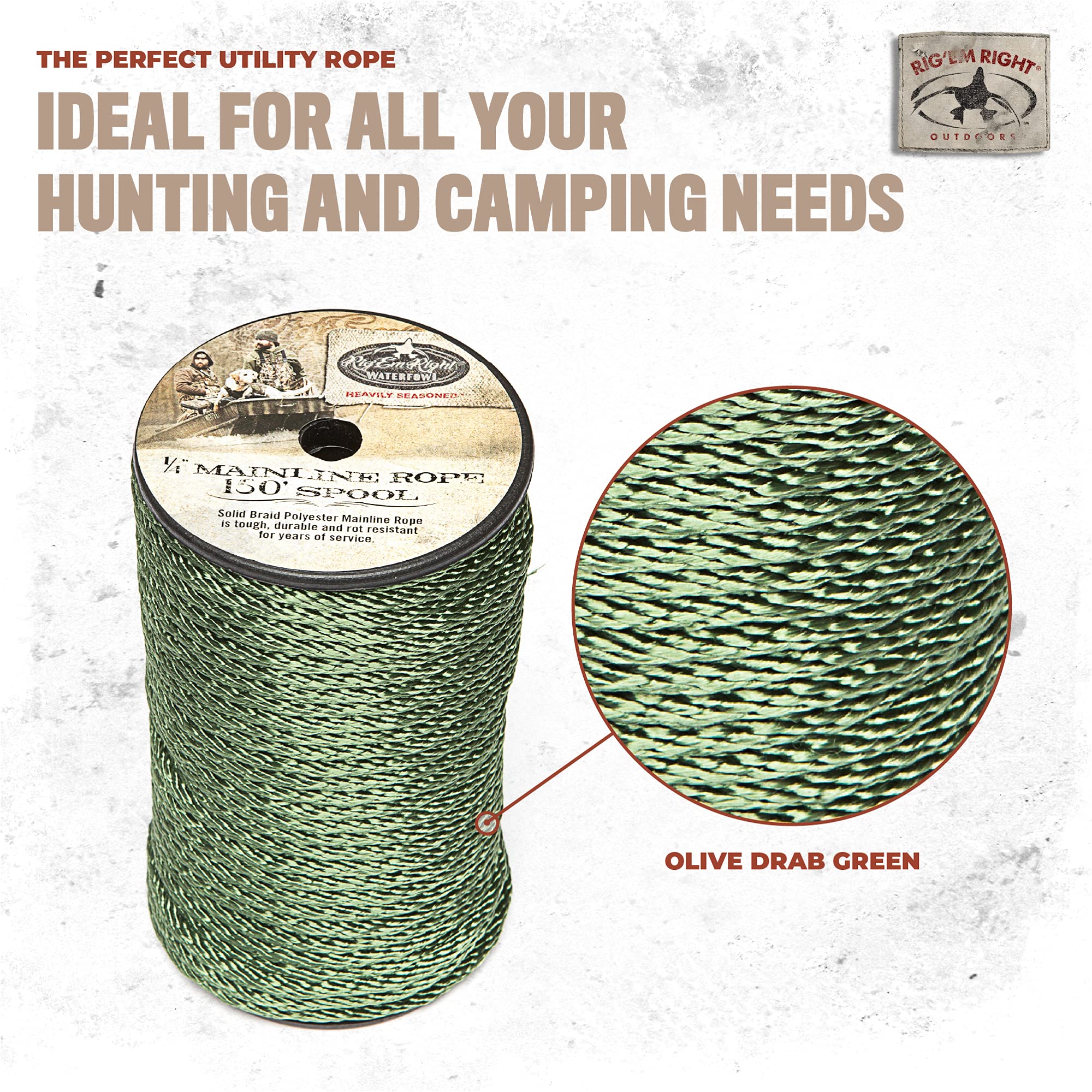 Rig'Em Right Mainline Rope, 150-Feet Spool