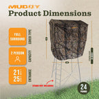 Muddy Steel 7' Tall Quad Pod Hunting Blind Cover With 4 Zippered Windows (Stand Not Included) - Portable Camouflage Shelter And