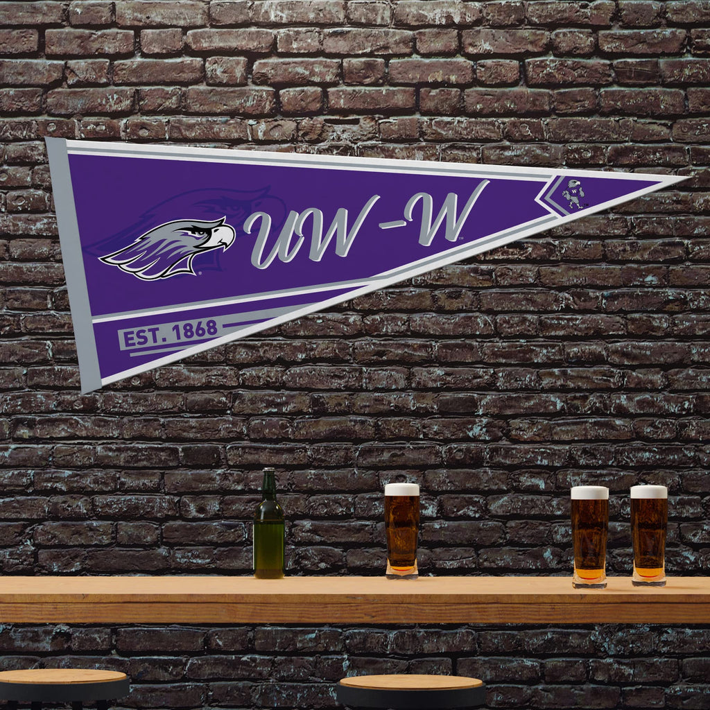 Rico Industries Ncaa Wisconsin-Whitewater Warhawks Classic 12'' X 30'' Felt Wall D  Cor Pennant - Great For Home/Bed Room/Man Ca
