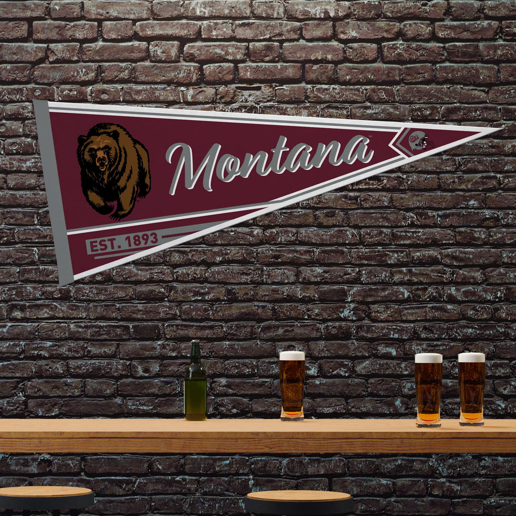 Rico Industries Ncaa Montana Grizzlies Classic 12'' X 30'' Felt Wall D  Cor Pennant - Great For Home/Bed Room/Man Cave D  Cor