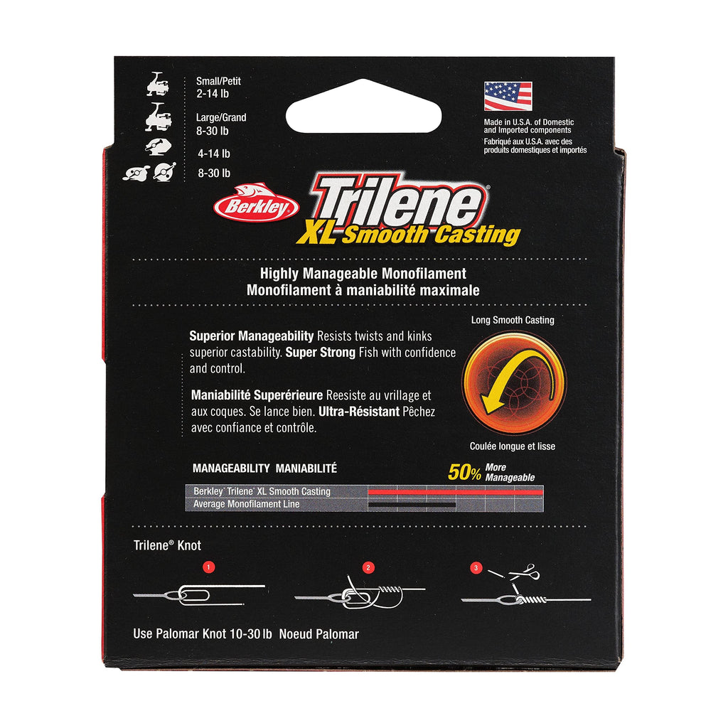 Berkley Trilene Xl, Clear, 2Lb | 0.9Kg, 330Yd | 301M Monofilament Fishing Line, Suitable For Freshwater Environments
